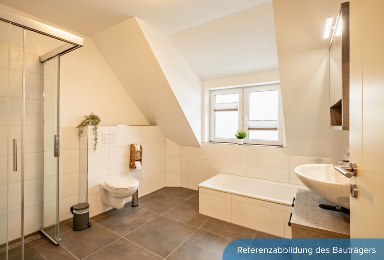 Neubau-Reihenendhaus links Badezimmer nachher