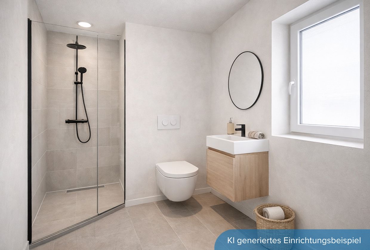 Neubau-Reihenendhaus rechts Badezimmer nachher