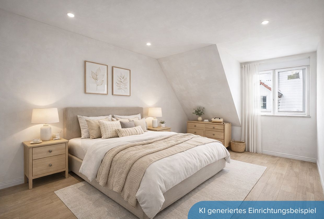 Neubau-Reihenmittelhaus Schlafzimmer nachher