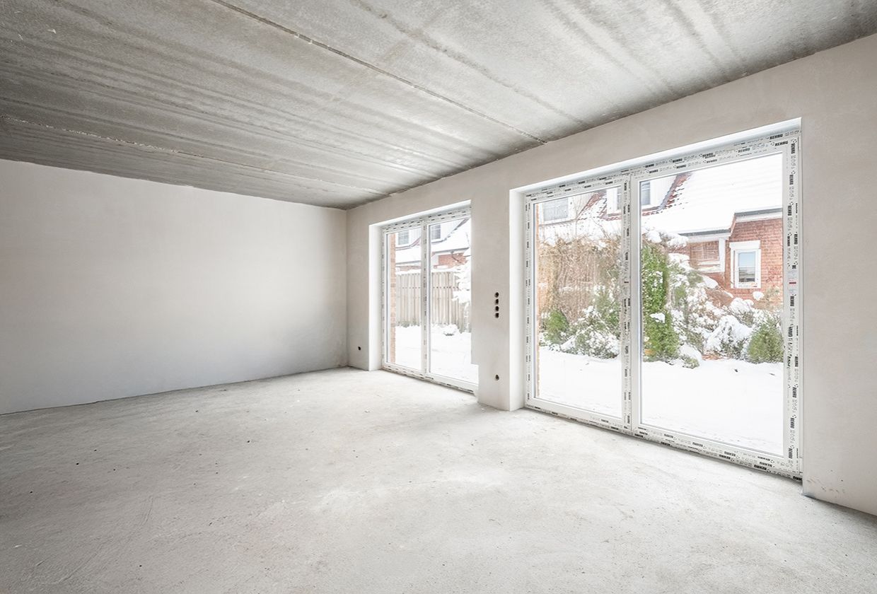 Neubau-Reihenmittelhaus Wohnzimmer vorher
